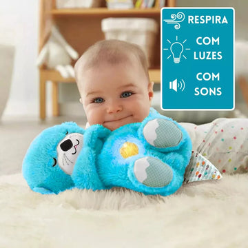 Peluche Interativo com Luz e Música - Lontra Azul - OnLike